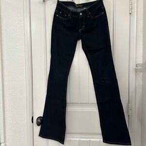 Bebe Low Rise Flare Darkwash Jeans